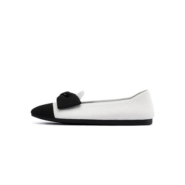 Elegant Round Toe Flats with Bow Detail-6