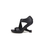 Elegant Textured Strap Wedges-0