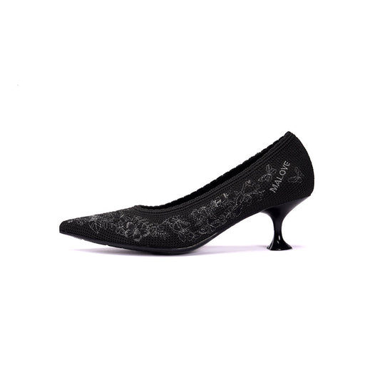 Enchanted Butterfly Pointed Toe Kitten Heels-0