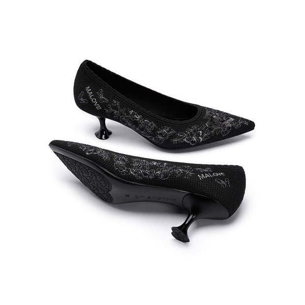 Enchanted Butterfly Pointed Toe Kitten Heels-3