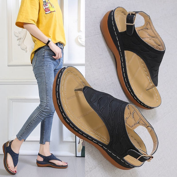 Sandalias de piel con hebilla lateral
