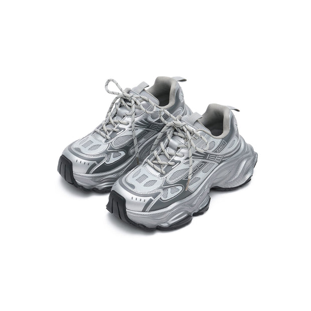 Fancy Silver Training Sneakers-1