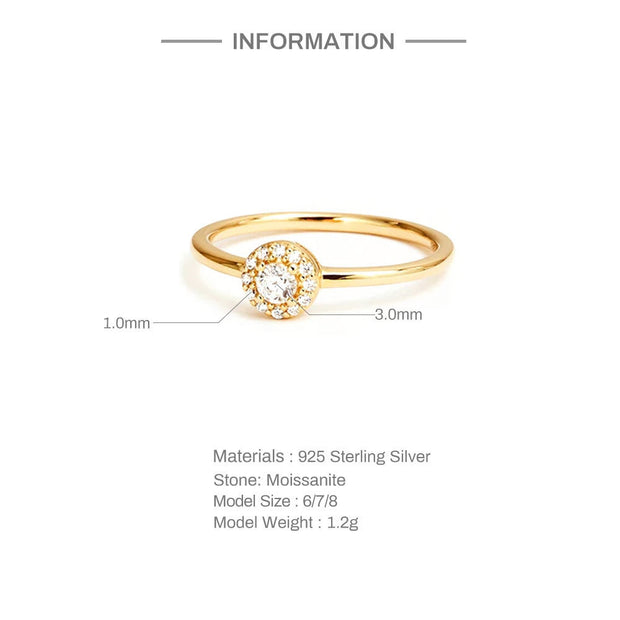 Moissanite Ring 18K Gold