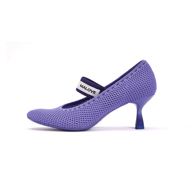 Fishnet Round Toe Mary Jane Pumps-6