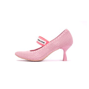 Fishnet Round Toe Mary Jane Pumps-7