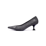 Floral Butterfly Pointed Toe Kitten Heels-5