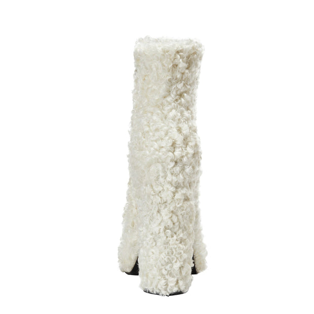 Fluffy White Winter Ankle Boots-3