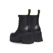 Fluffy Winter Thick Bottom Black Ankle Boots-3
