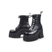 Fluffy Winter Thick Bottom Black Ankle Boots-4