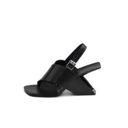 Frivolous Criss Cross Ankle Square Toe Ankle Strap Sandals-5