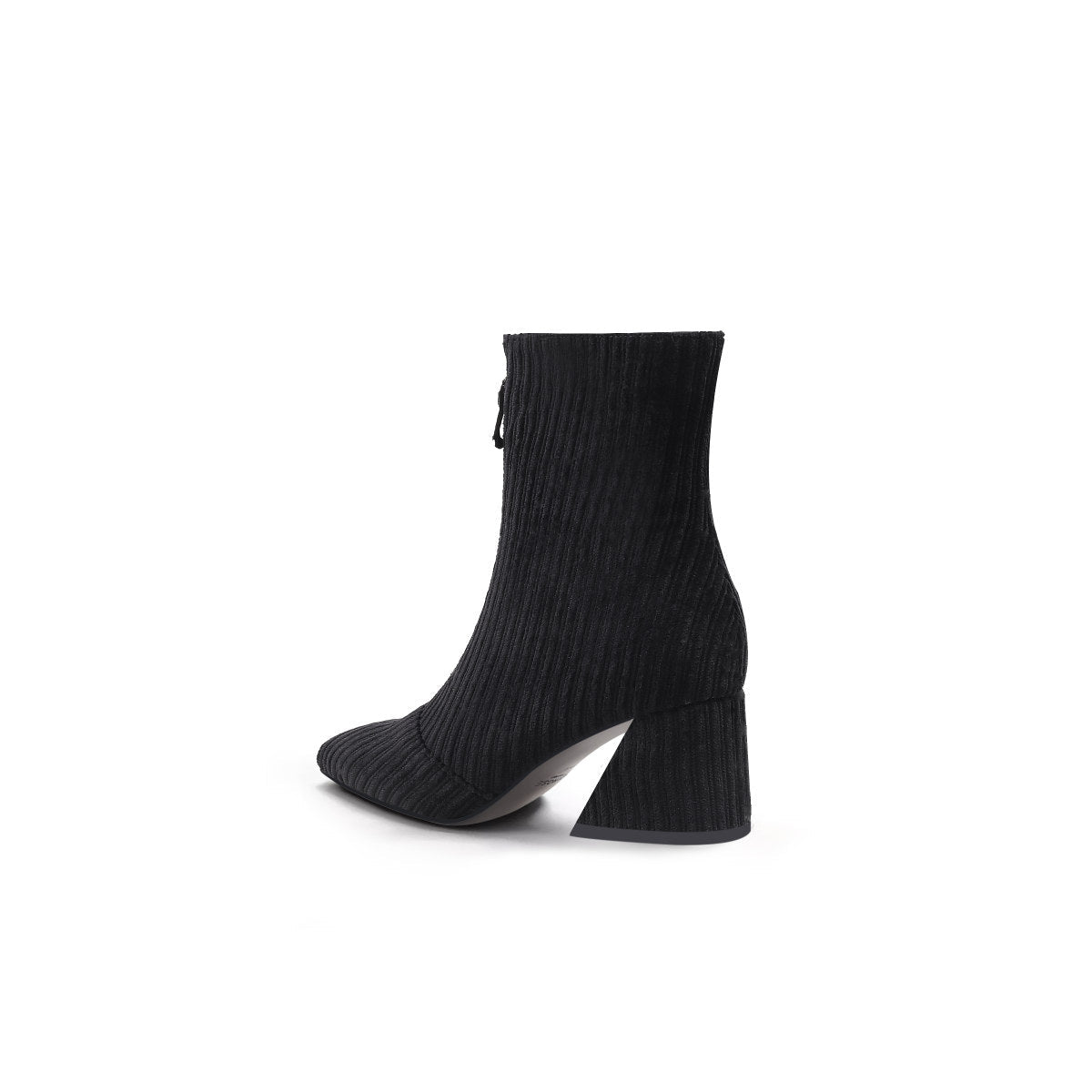 Front Zip Corduroy Ankle Boots-3
