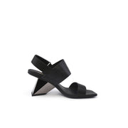 Geometic Heel Fusion Strap Slingback Sandals-2