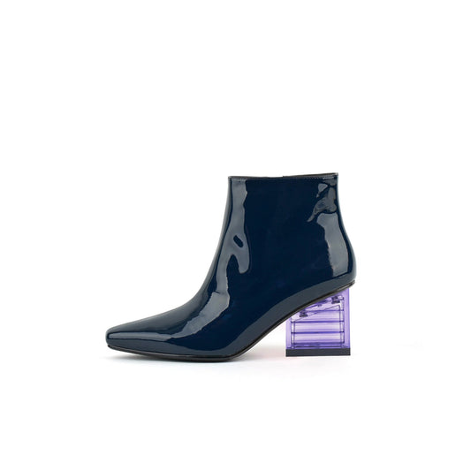 Glass Neon Heel Shiny Leather Boots-0