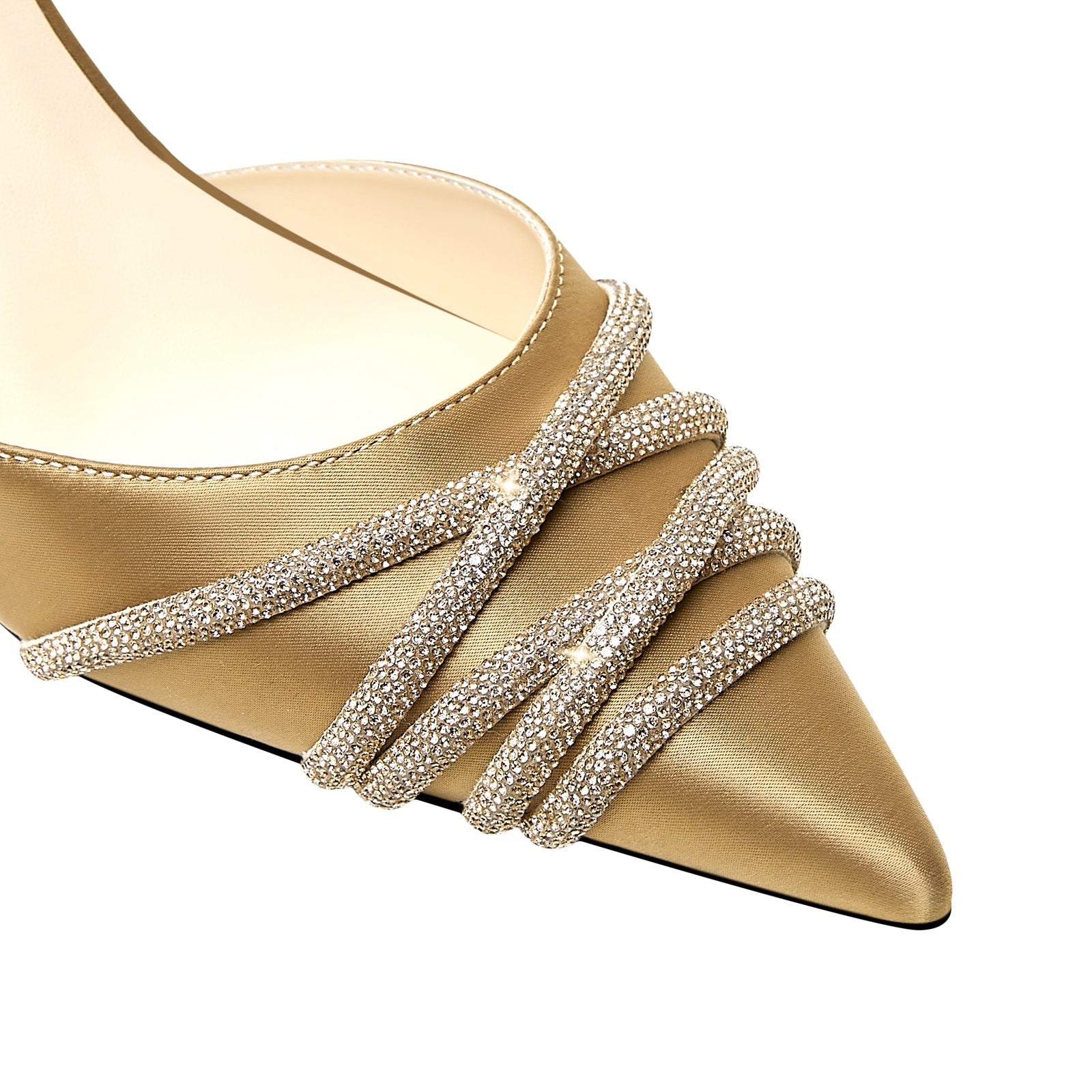 Gold Rhinestone Wrap Around Sandals-4