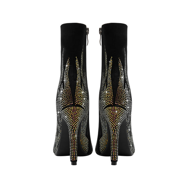 Golden Fire Black Ankle Boots-4