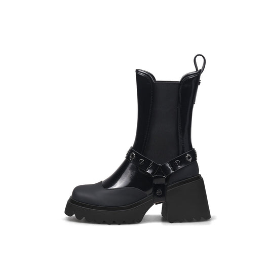 Gothic Punk Mid-Calf Boots-0