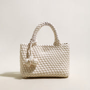 Happy Mini Woven Leather Top Handle Bag-3