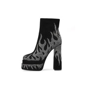 Hot Flames Platform Ankle Boots-2