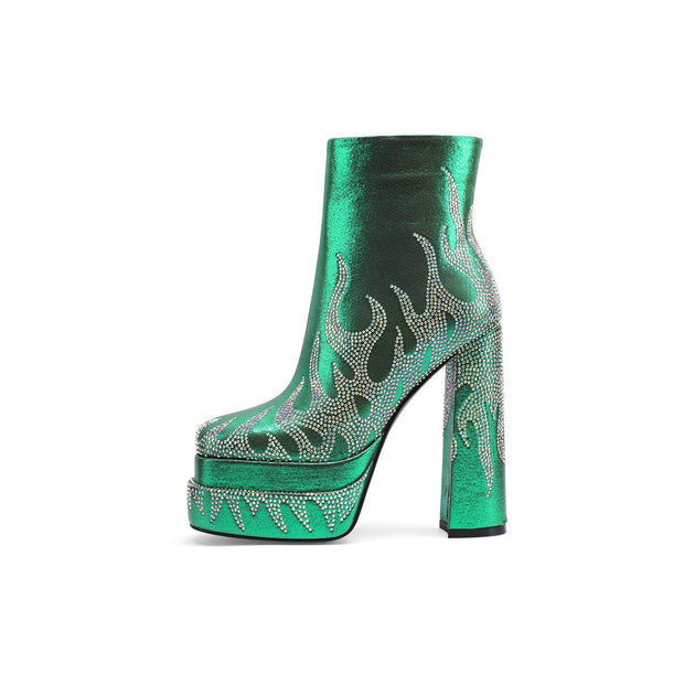 Hot Flames Platform Ankle Boots-6