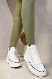 High Top Platform Lace Up Chunky Trainers-3