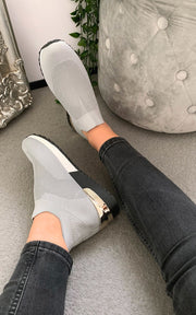 Slip On Sock Wedge Trainers-3