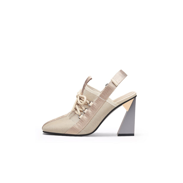 Lace Up Slingback High Heel Mules-0