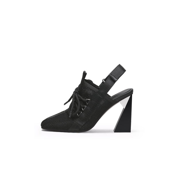 Lace Up Slingback High Heel Mules-5