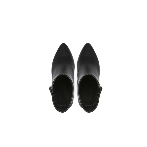 Leather Ankle Boots with Slanted Zipper-3