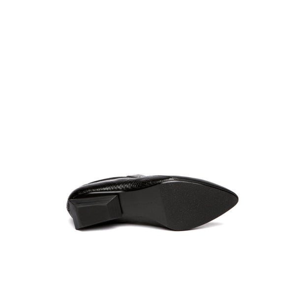 Leather Ankle Boots with Trapezoidal Heels-4