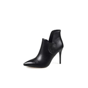 Leather Asymmetrical Ankle Boots-1