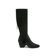 Leather Patchwork Slim Knee High Boots-2