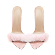 Lightweight Fluffy Pink Heels-4