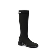 Mademoiselle Round Toe Knee High Sock Boots-3