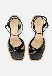 Marica Block Heels Black Sandals - Elegant & Comfortable-1