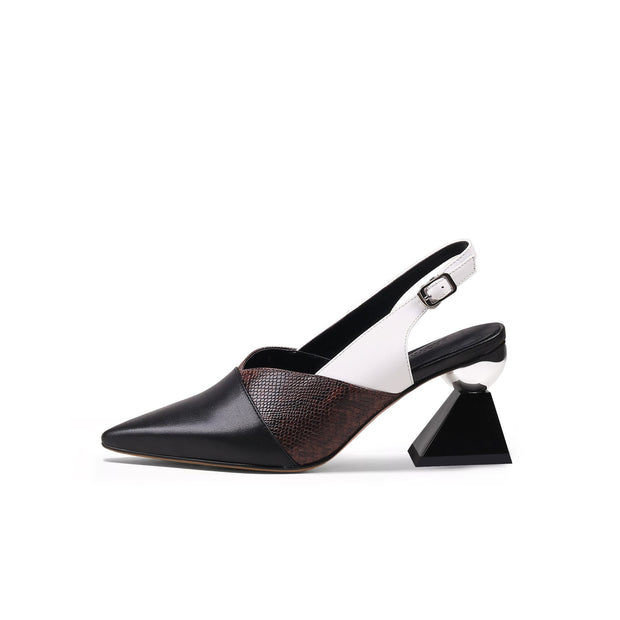 Metallic Slingback Heels-0