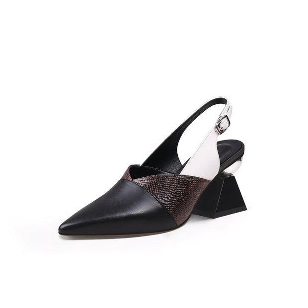 Metallic Slingback Heels-1