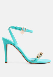 Mooning Metal Chain Strap Stiletto Sandals-5