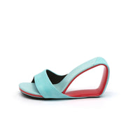 Open Toe Architectural Wedge Sandals-5
