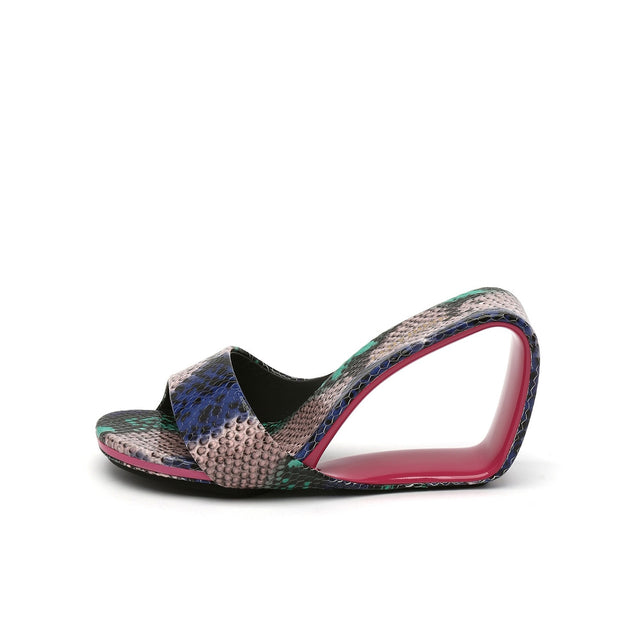 Open Toe Architectural Wedge Sandals-7