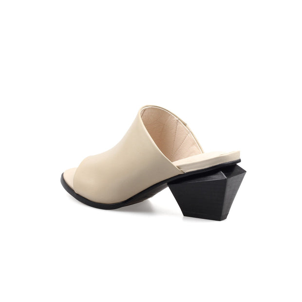 Open Toe Mules with Trapezoidal Heels-2