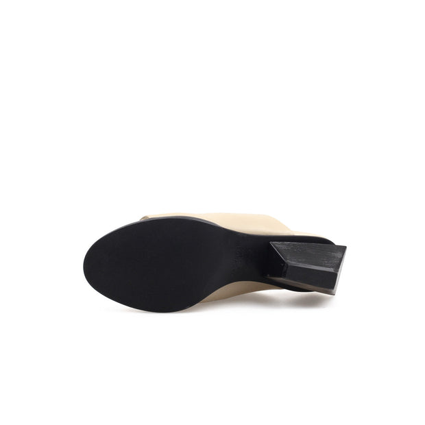 Open Toe Mules with Trapezoidal Heels-4