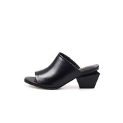 Open Toe Mules with Trapezoidal Heels-5
