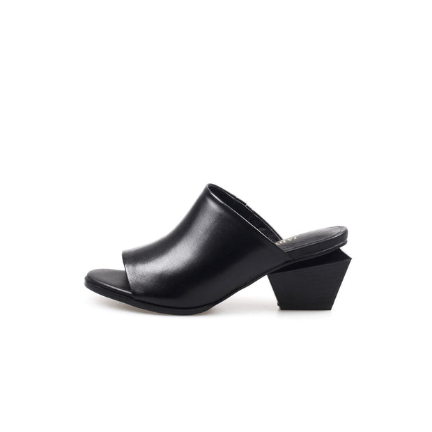 Open Toe Mules with Trapezoidal Heels-5