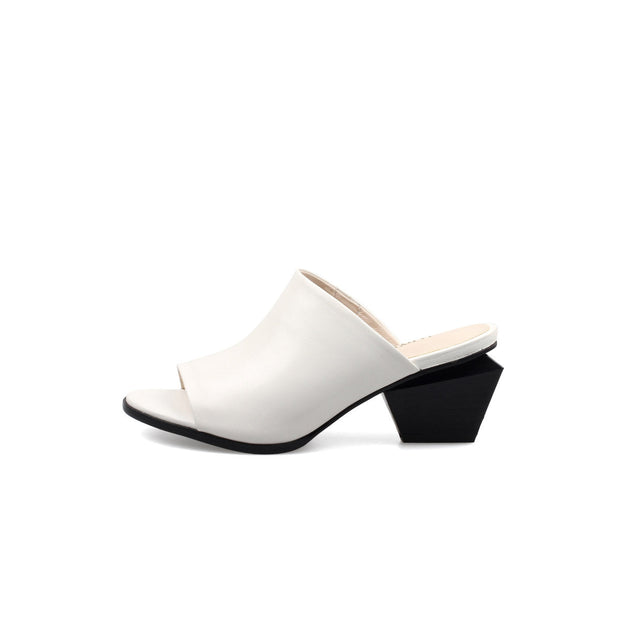 Open Toe Mules with Trapezoidal Heels-6