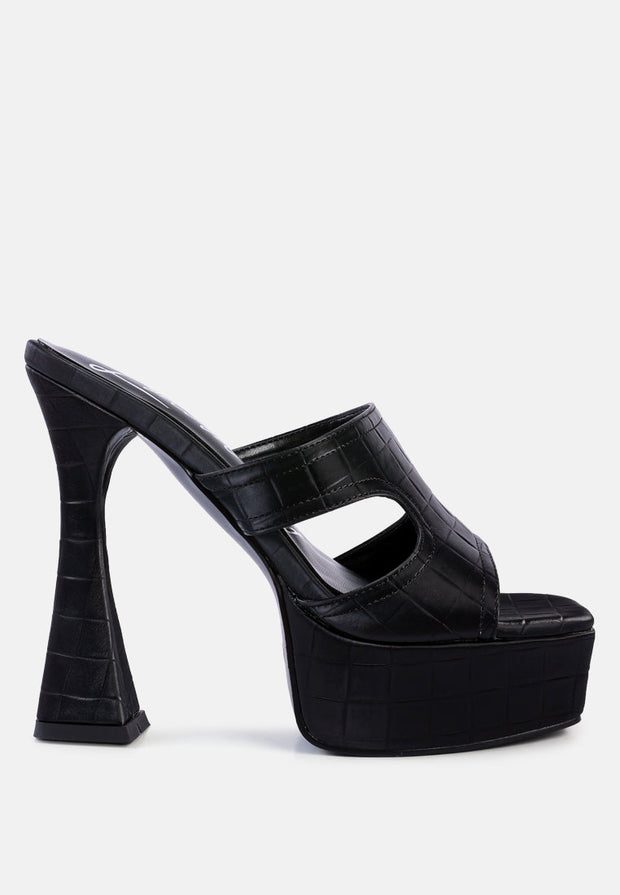 Pda Croc High Heel Platform Sandals-6