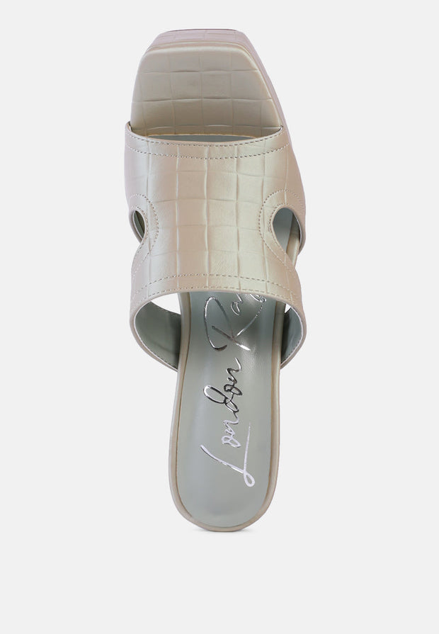 Pda Croc High Heel Platform Sandals-4