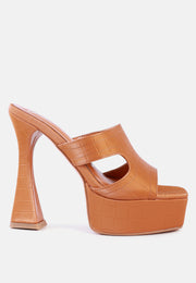 Pda Croc High Heel Platform Sandals-5