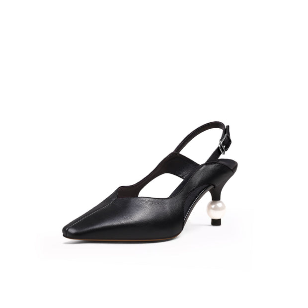 Pearl Heel Slingback Sandals-1
