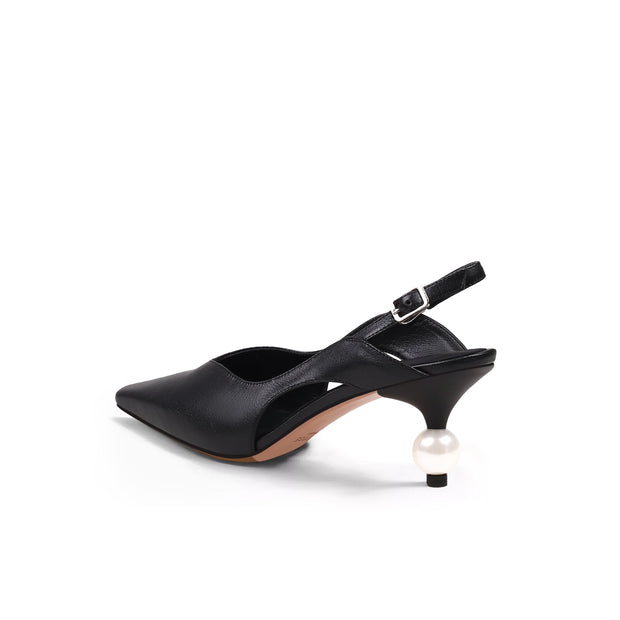 Pearl Heel Slingback Sandals-3