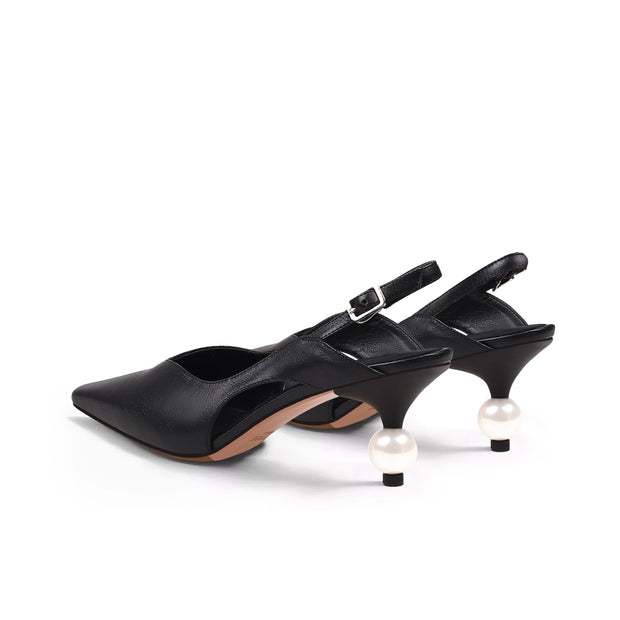 Pearl Heel Slingback Sandals-4
